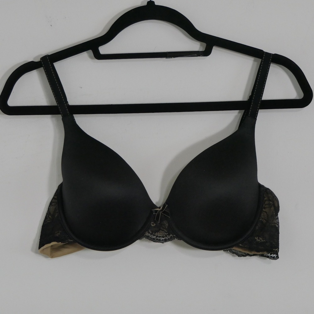 Maidenform Womens Bra 38C Black Lace Comfort Devotion Demi Feminine Coquette